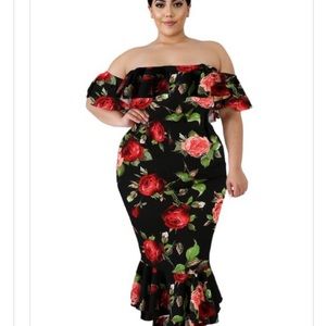 Rose plus size dress